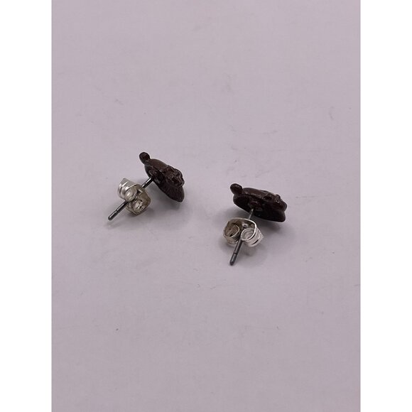 Brown Bear Cub Stud Earrings - Picture 2 of 2